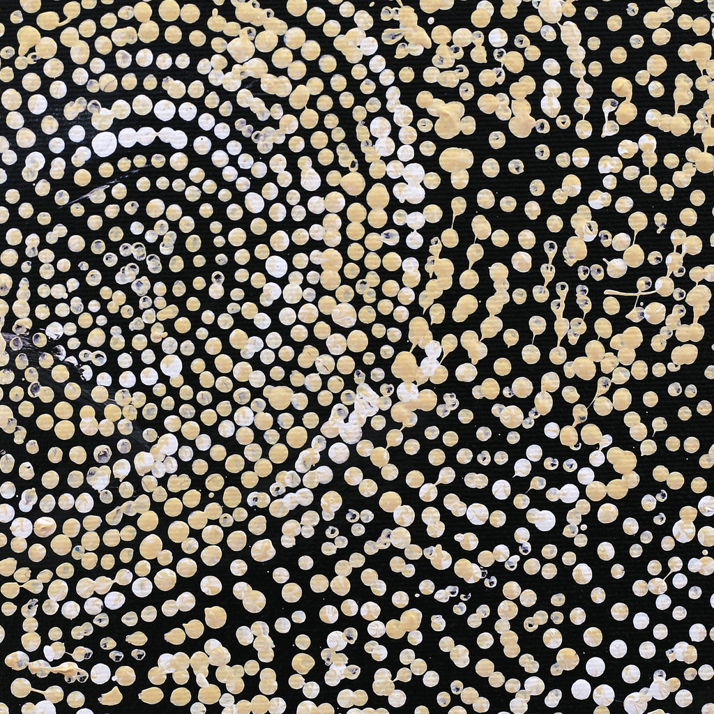 Aboriginal Artwork by Sarah Napurrurla Leo, Ngapa Jukurrpa (Water Dreaming) - Puyurru, 30x30cm