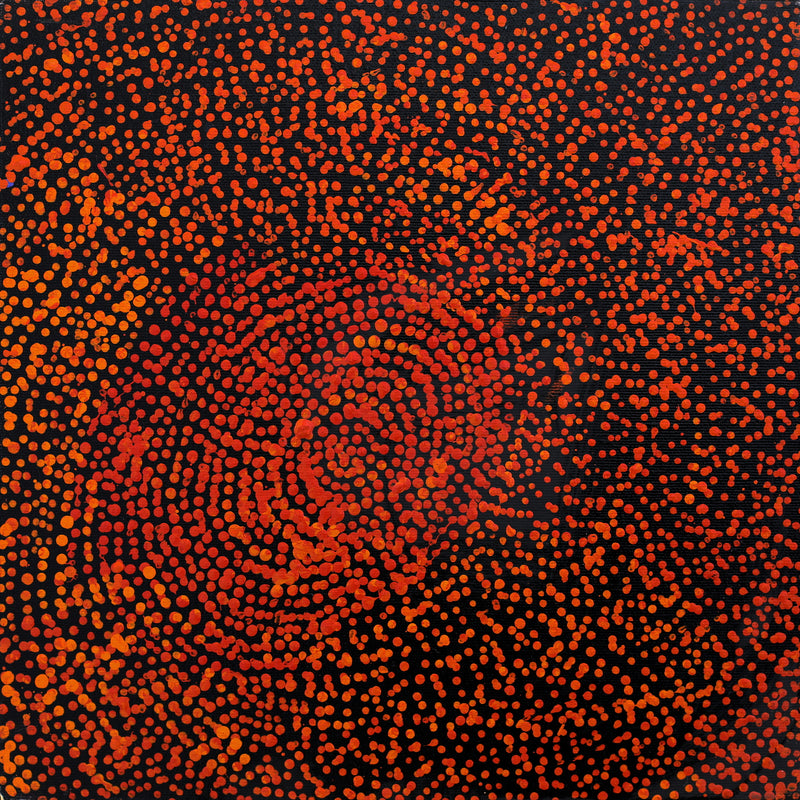 Aboriginal Artwork by Sarah Napurrurla Leo, Ngapa Jukurrpa (Water Dreaming) - Puyurru, 30x30cm