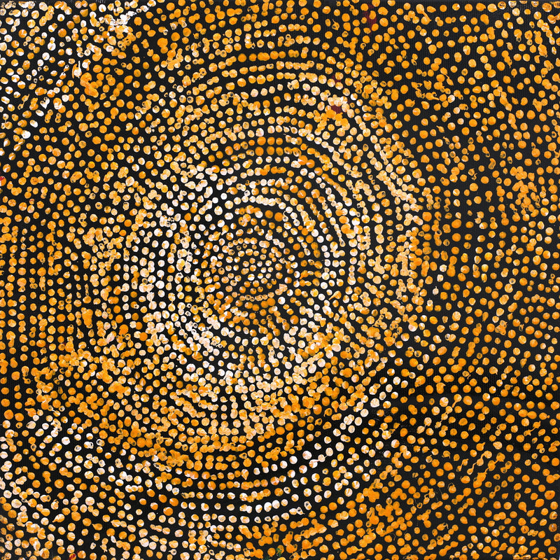 Aboriginal Artwork by Sarah Napurrurla Leo, Ngapa Jukurrpa (Water Dreaming) - Puyurru, 30x30cm