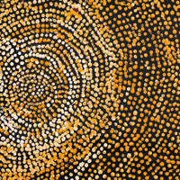 Aboriginal Artwork by Sarah Napurrurla Leo, Ngapa Jukurrpa (Water Dreaming) - Puyurru, 30x30cm