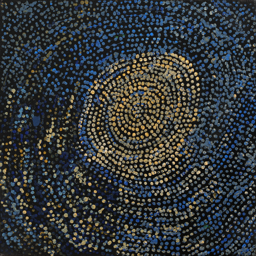 Aboriginal Artwork by Sarah Napurrurla Leo, Ngapa Jukurrpa (Water Dreaming) - Puyurru, 30x30cm