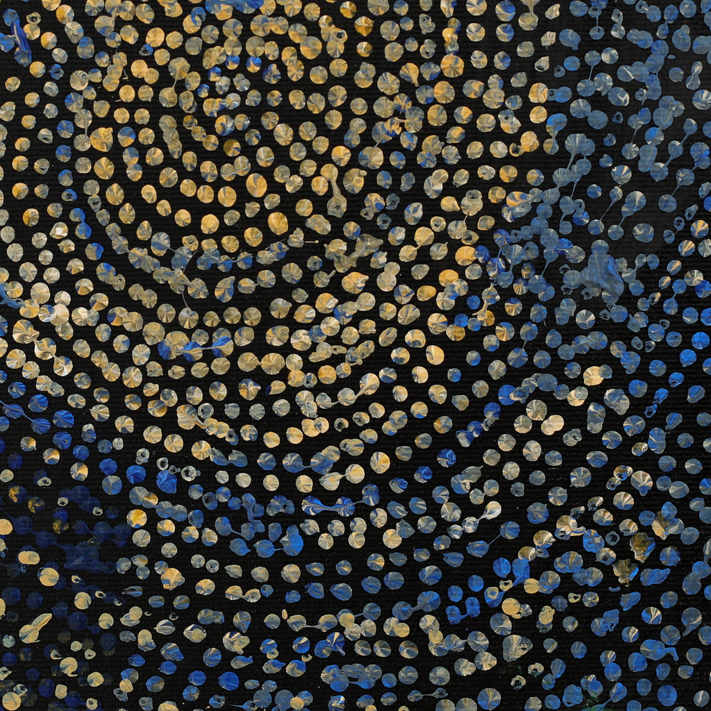 Aboriginal Artwork by Sarah Napurrurla Leo, Ngapa Jukurrpa (Water Dreaming) - Puyurru, 30x30cm