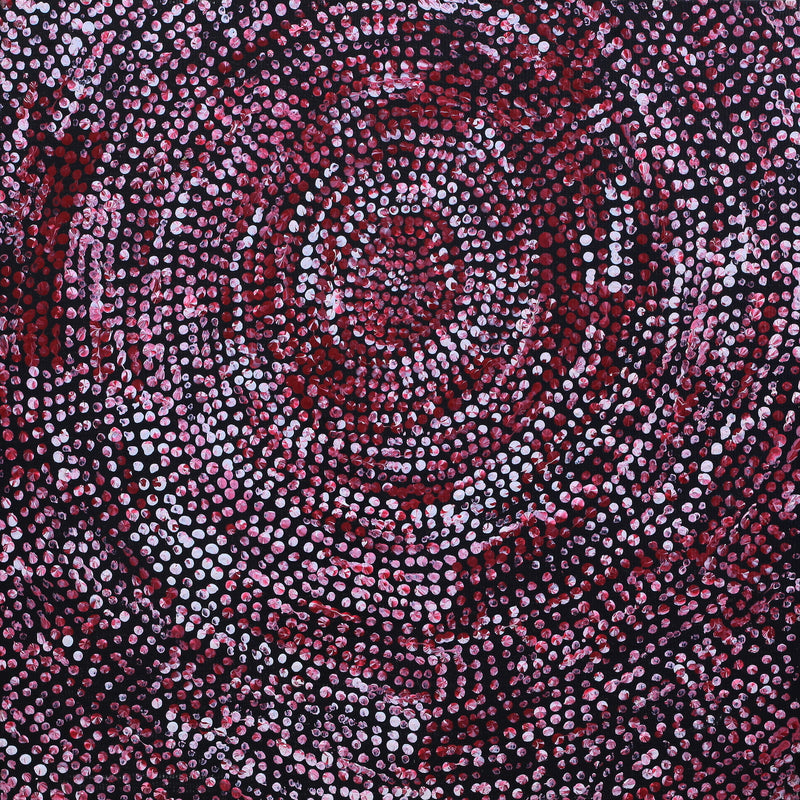 Aboriginal Artwork by Sarah Napurrurla Leo, Ngapa Jukurrpa (Water Dreaming), 30x30cm