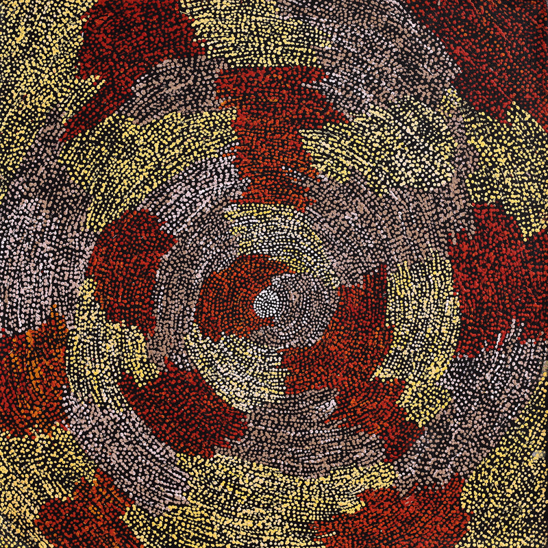 Aboriginal Artwork by Sarah Napurrurla Leo, Ngapa Jukurrpa (Water Dreaming) - Puyurru, 76x76cm