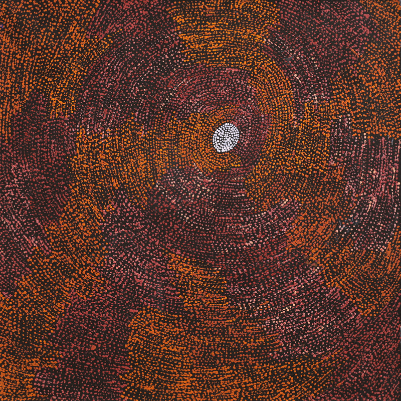 Aboriginal Artwork by Sarah Napurrurla Leo, Ngapa Jukurrpa (Water Dreaming) - Puyurru, 76x76cm