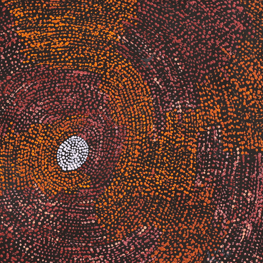 Aboriginal Artwork by Sarah Napurrurla Leo, Ngapa Jukurrpa (Water Dreaming) - Puyurru, 76x76cm