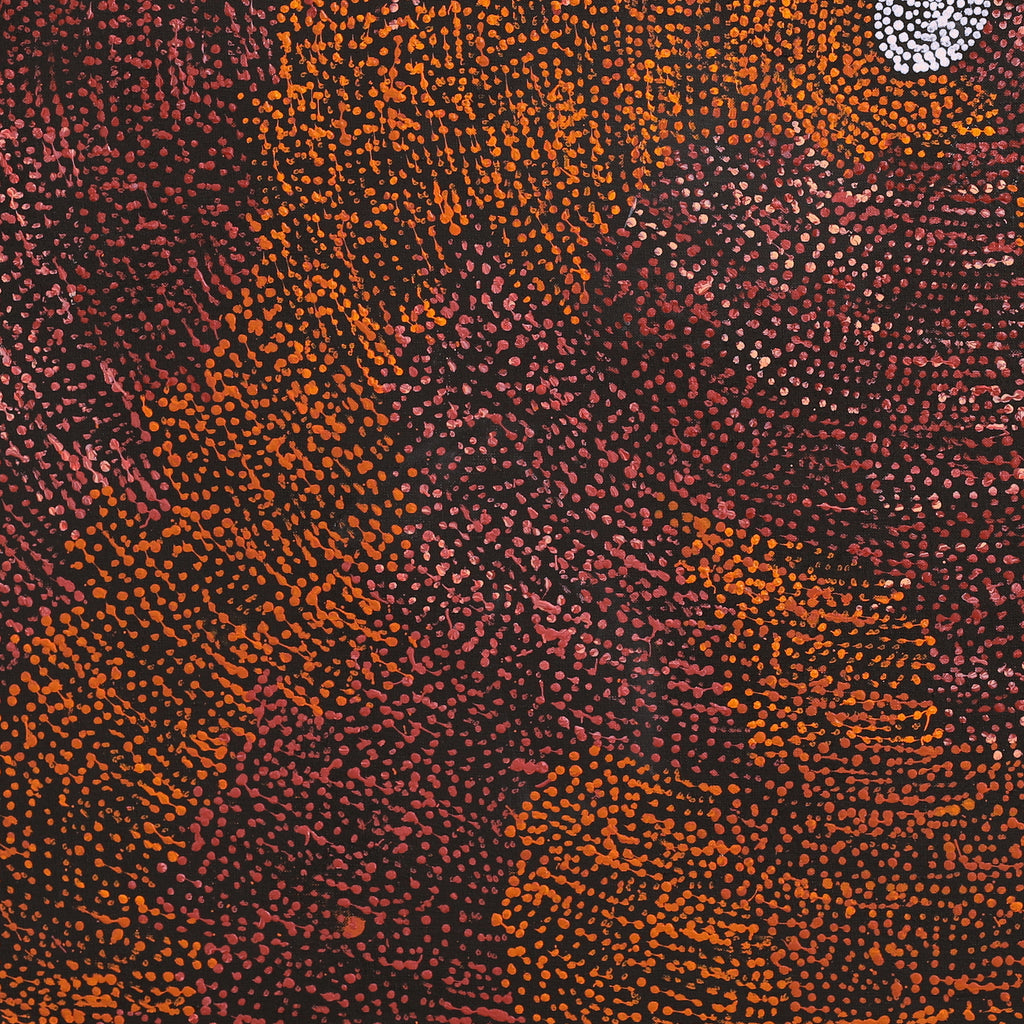 Aboriginal Artwork by Sarah Napurrurla Leo, Ngapa Jukurrpa (Water Dreaming) - Puyurru, 76x76cm