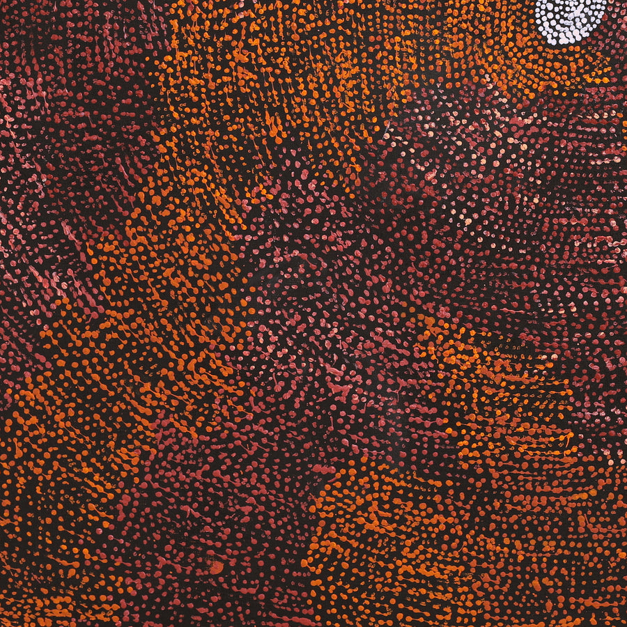 Aboriginal Artwork by Sarah Napurrurla Leo, Ngapa Jukurrpa (Water Dreaming) - Puyurru, 76x76cm