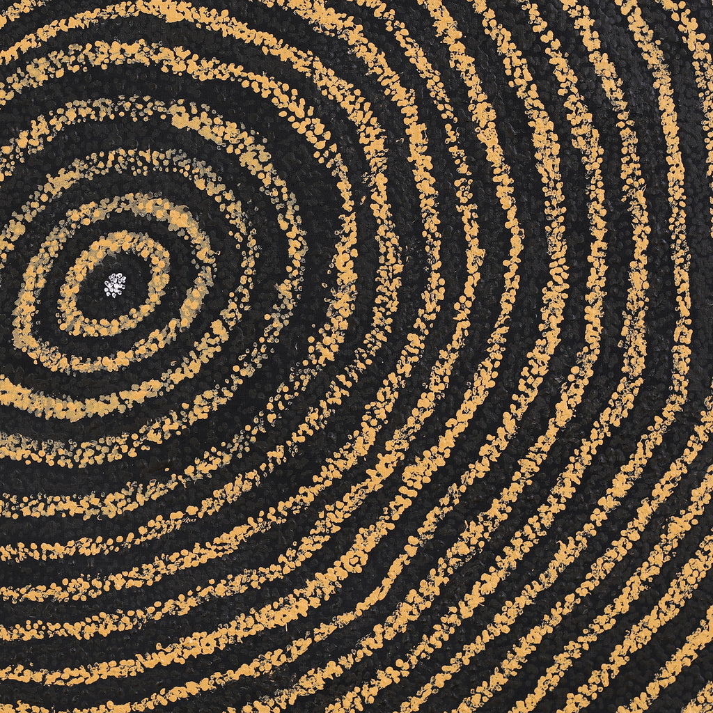 Aboriginal Artwork by Sarah Napurrurla Leo, Ngapa Jukurrpa (Water Dreaming) - Puyurru, 76x76cm