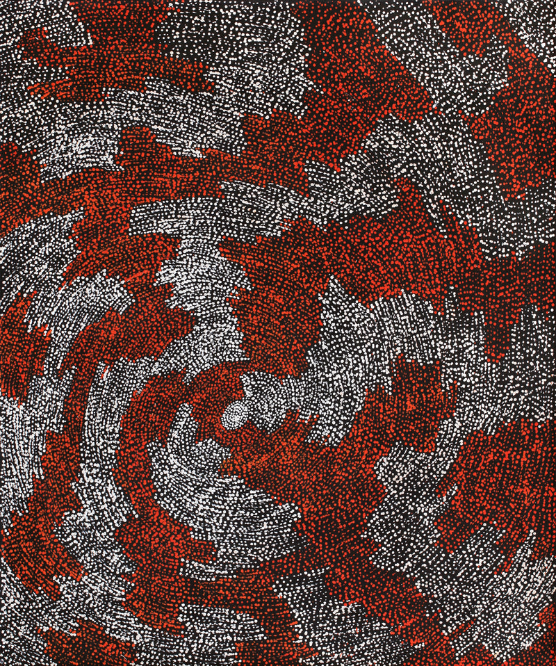 Aboriginal Artwork by Sarah Napurrurla Leo, Ngapa Jukurrpa (Water Dreaming) - Puyurru, 91x76cm