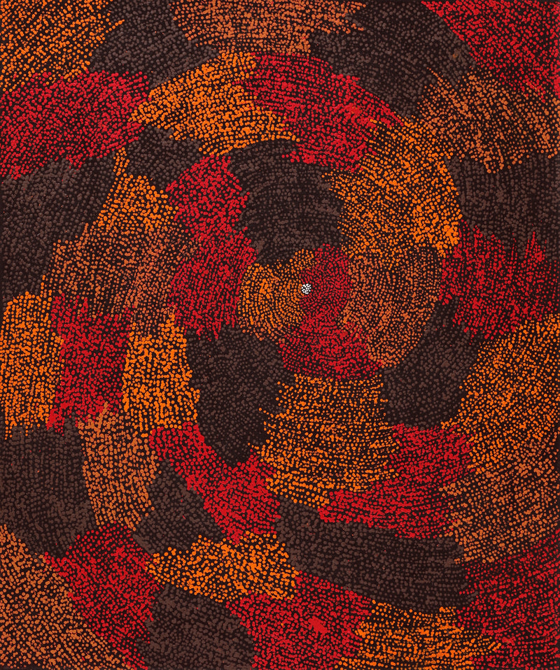 Aboriginal Artwork by Sarah Napurrurla Leo, Ngapa Jukurrpa (Water Dreaming) - Puyurru, 91x76cm