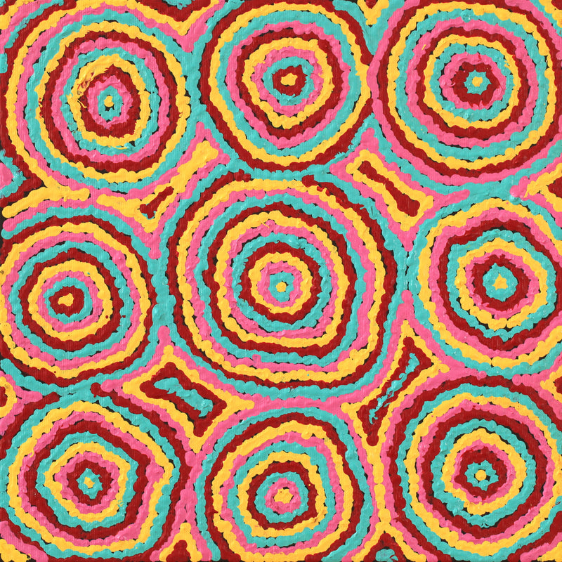 Aboriginal Artwork by Sarah Napaljarri Simms, Mina Mina Jukurrpa (Mina Mina Dreaming), 30x30cm