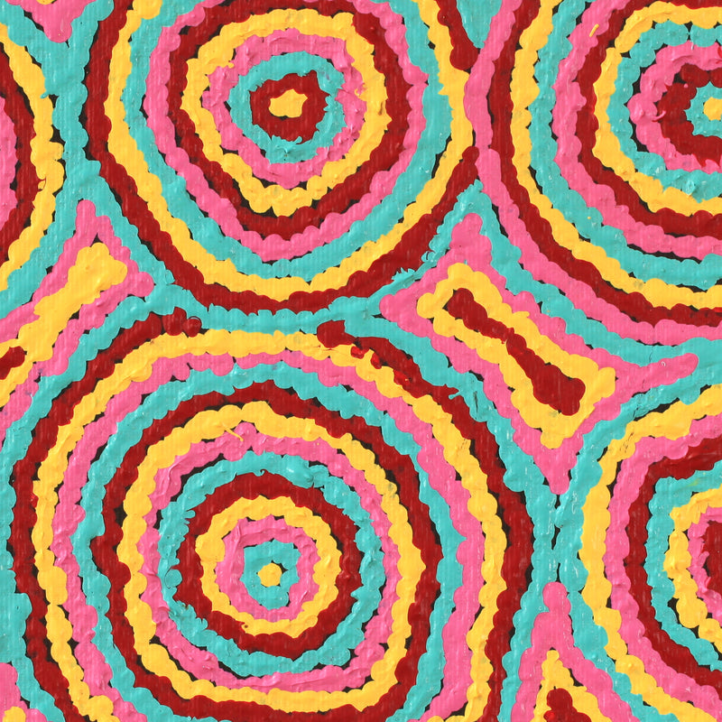 Aboriginal Artwork by Sarah Napaljarri Simms, Mina Mina Jukurrpa (Mina Mina Dreaming), 30x30cm