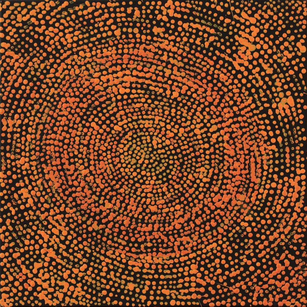 Aboriginal Artwork by Sarah Napurrurla Leo, Ngapa Jukurrpa (Water Dreaming), 30x30cm