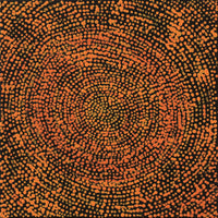 Aboriginal Artwork by Sarah Napurrurla Leo, Ngapa Jukurrpa (Water Dreaming), 30x30cm