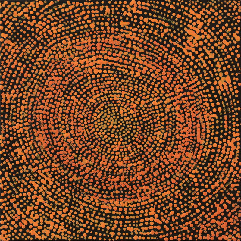 Aboriginal Artwork by Sarah Napurrurla Leo, Ngapa Jukurrpa (Water Dreaming), 30x30cm