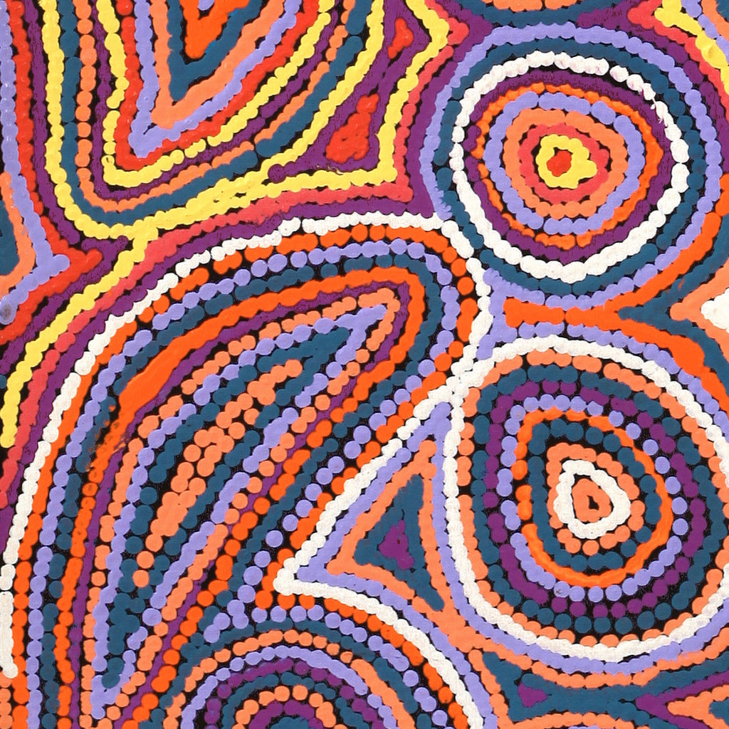 Aboriginal Artwork by Sarah Napaljarri Simms, Mina Mina Jukurrpa - Ngalyipi, 122x30cm