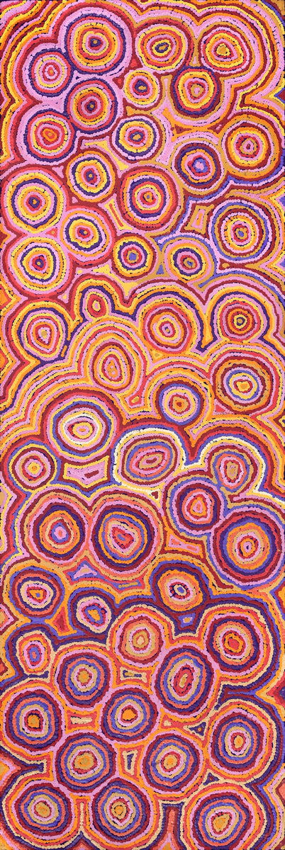 Aboriginal Art by Sarah Napaljarri Simms, Mina Mina Jukurrpa - Ngalyipi, 182x61cm - ART ARK®