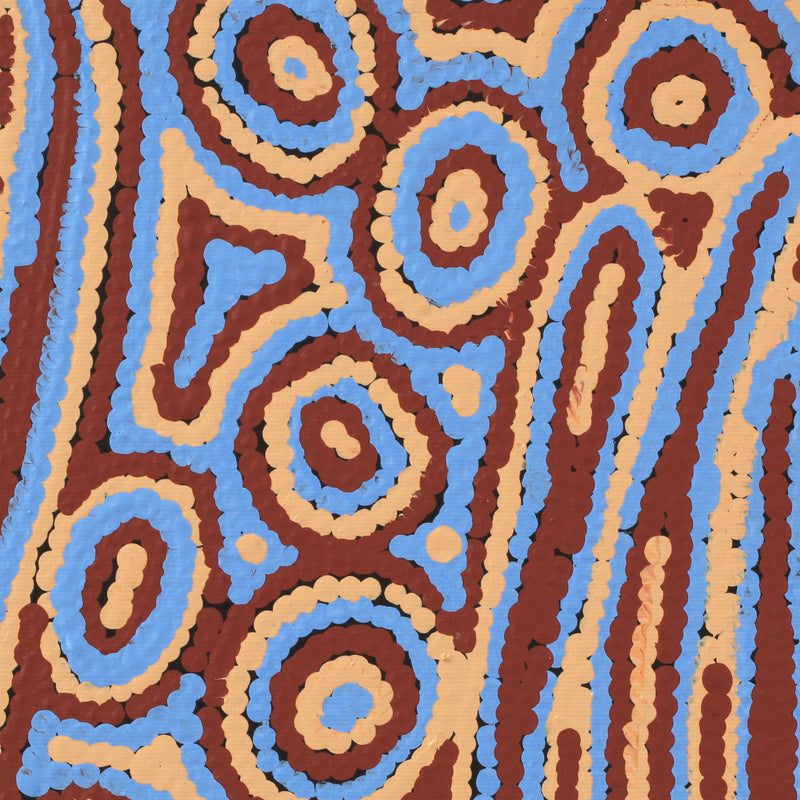 Aboriginal Artwork by Sarah Napaljarri Simms, Mina Mina Jukurrpa (Mina Mina Dreaming), 30x30cm