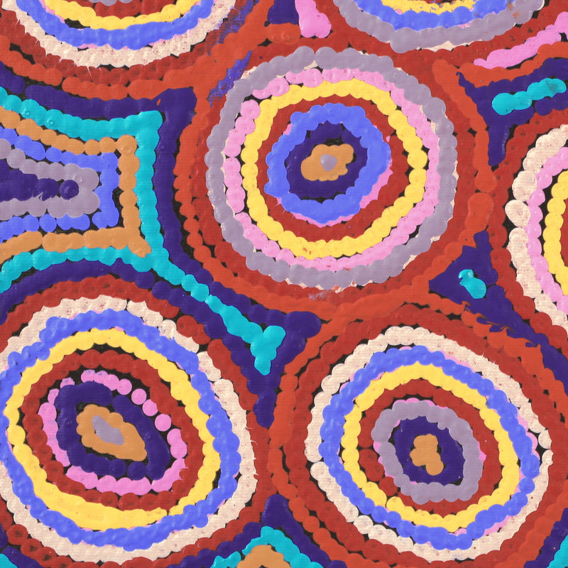 Aboriginal Artwork by Sarah Napaljarri Simms, Mina Mina Jukurrpa (Mina Mina Dreaming), 30x30cm