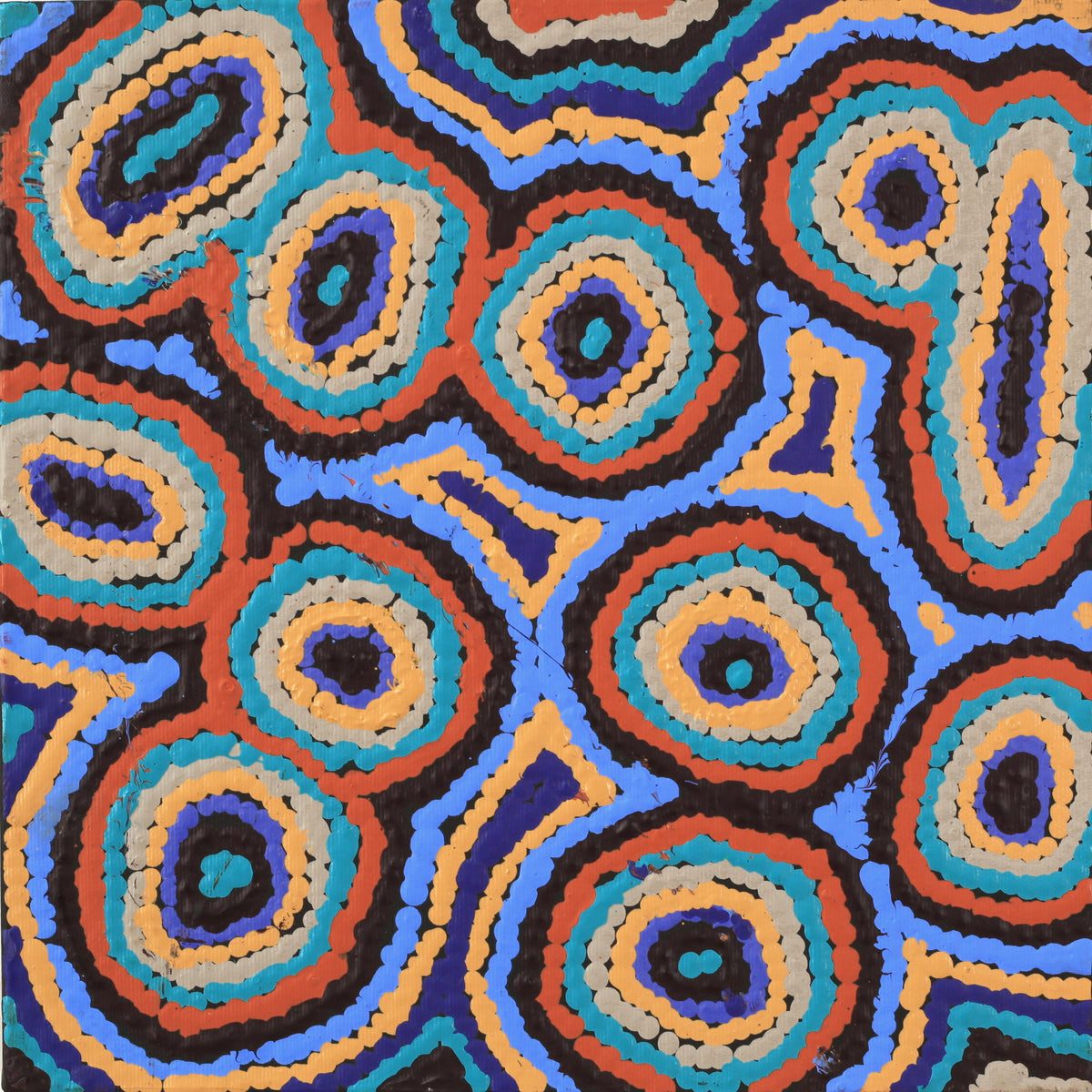 Aboriginal Art by Sarah Napaljarri Simms, Mina Mina Jukurrpa (Mina Mina Dreaming), 30x30cm - ART ARK®