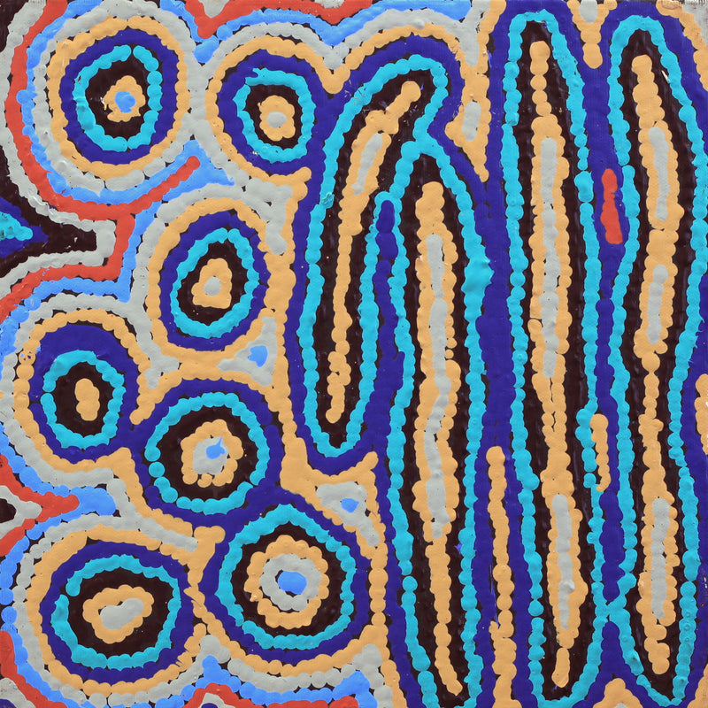 Aboriginal Artwork by Sarah Napaljarri Simms, Mina Mina Jukurrpa (Mina Mina Dreaming), 30x30cm