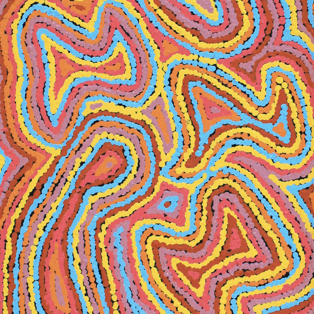 Aboriginal Artwork by Sarah Napaljarri Simms, Pikilyi Jukurrpa (Vaughan Springs Dreaming), 91x30cm