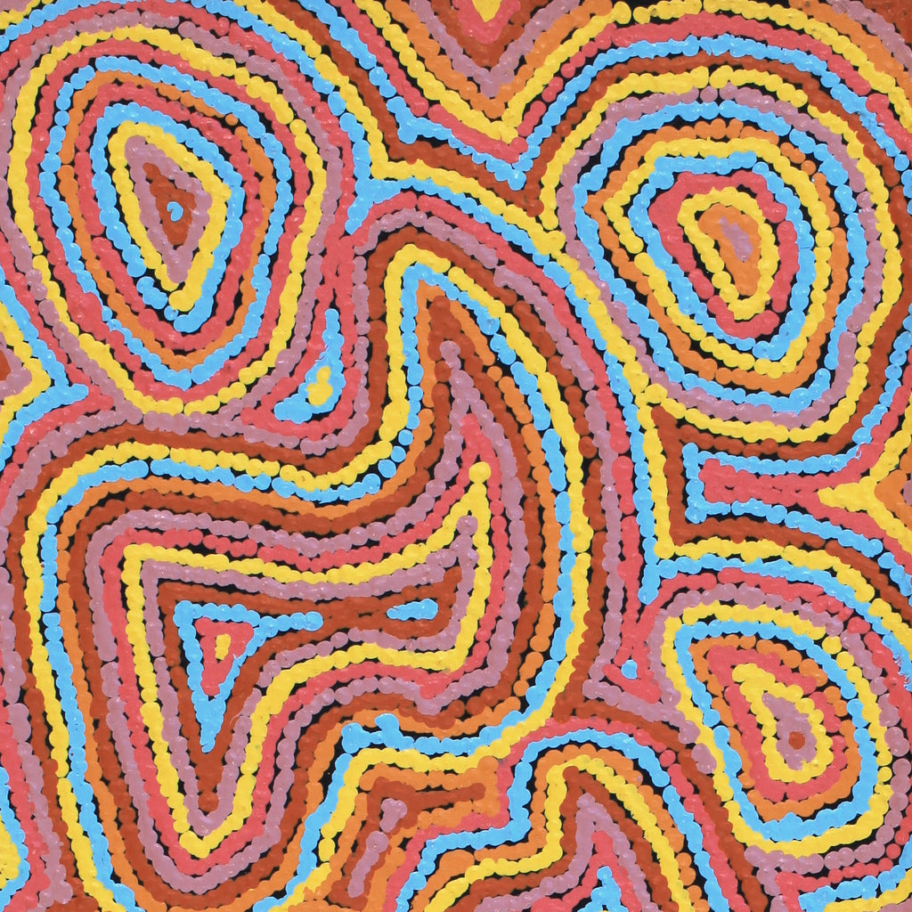 Aboriginal Art by Sarah Napaljarri Simms, Pikilyi Jukurrpa (Vaughan Springs Dreaming), 91x30cm - ART ARK®