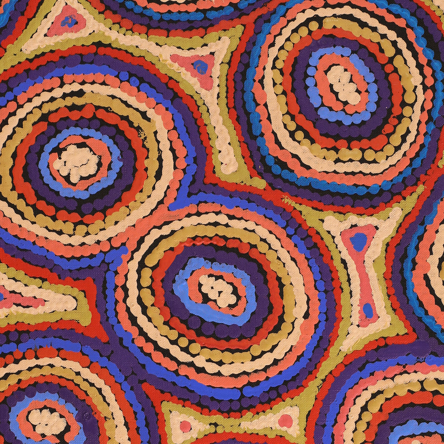 Aboriginal Artwork by Sarah Napaljarri Simms, Mina Mina Jukurrpa (Mina Mina Dreaming), 152x76cm
