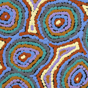 Aboriginal Artwork by Sarah Napaljarri Sims, Mina Mina Jukurrpa (Mina Mina Dreaming), 30x30cm - ART ARK®
