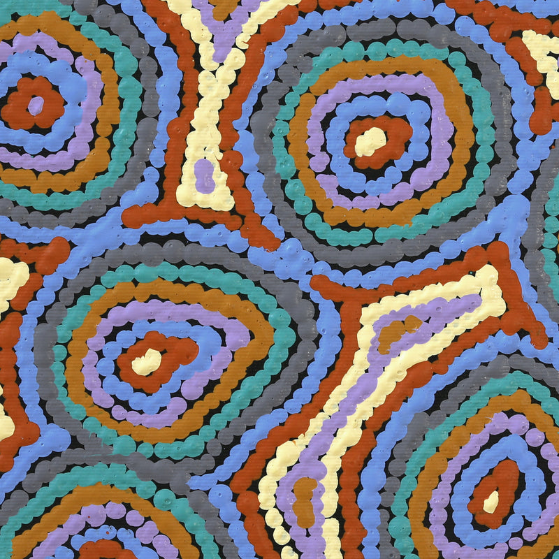 Aboriginal Artwork by Sarah Napaljarri Sims, Mina Mina Jukurrpa (Mina Mina Dreaming), 30x30cm