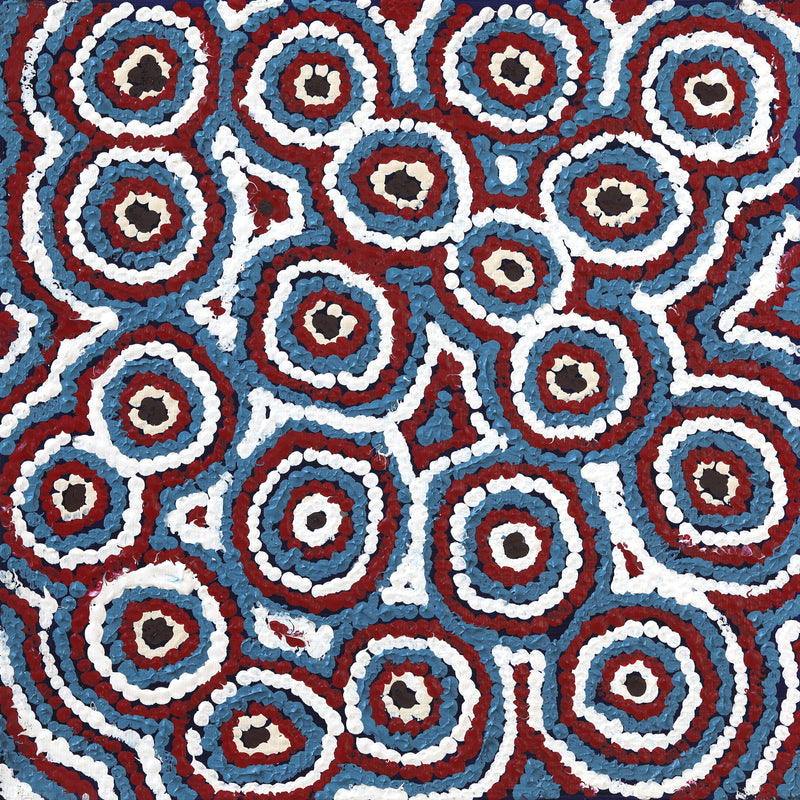 Aboriginal Artwork by Sarah Napaljarri Sims, Mina Mina Jukurrpa (Mina Mina Dreaming), 30x30cm