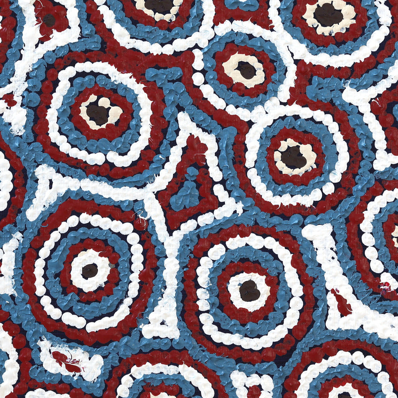 Aboriginal Artwork by Sarah Napaljarri Sims, Mina Mina Jukurrpa (Mina Mina Dreaming), 30x30cm