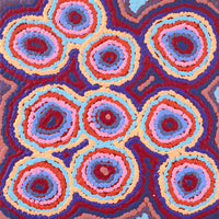 Aboriginal Artwork by Sarah Napaljarri Sims, Mina Mina Jukurrpa (Mina Mina Dreaming), 30x30cm