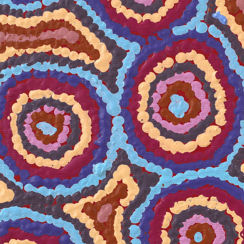 Aboriginal Artwork by Sarah Napaljarri Sims, Mina Mina Jukurrpa (Mina Mina Dreaming), 30x30cm