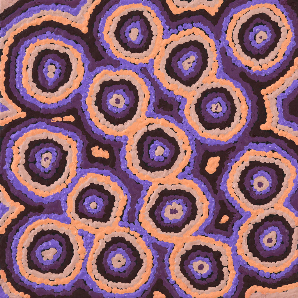 Aboriginal Artwork by Sarah Napaljarri Simms, Mina Mina Jukurrpa (Mina Mina Dreaming), 30x30cm