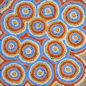 Aboriginal Art by Sarah Napaljarri Sims, Mina Mina Jukurrpa (Mina Mina Dreaming), 30x30cm - ART ARK®
