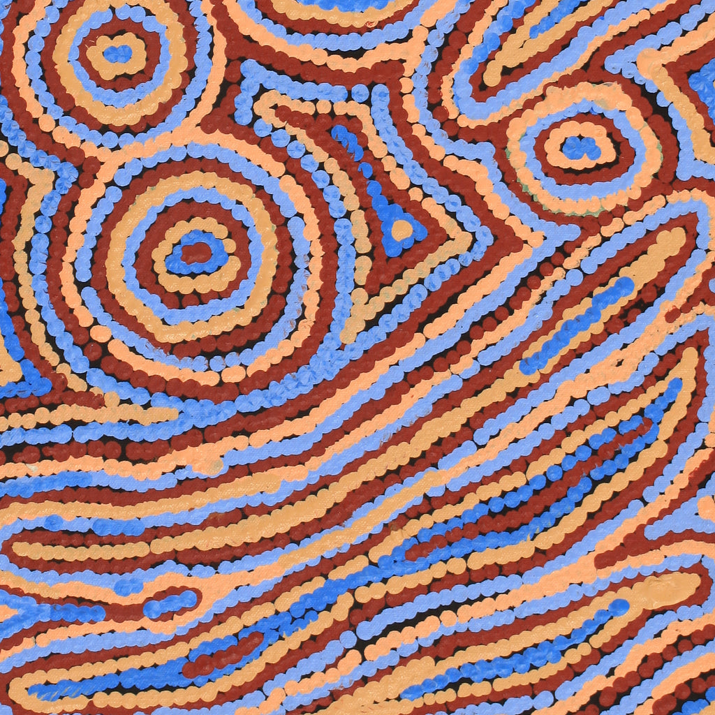 Aboriginal Artwork by Sarah Napaljarri Sims, Mina Mina Jukurrpa (Mina Mina Dreaming) - Ngalyipi, 61x30cm