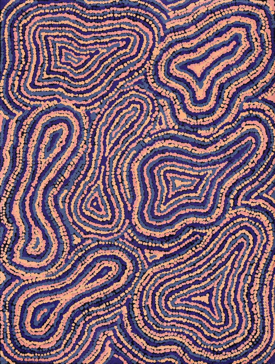 Aboriginal Art by Virginia Napaljarri Simms, Mina Mina Jukurrpa (Mina Mina Dreaming), 61x46cm - ART ARK®