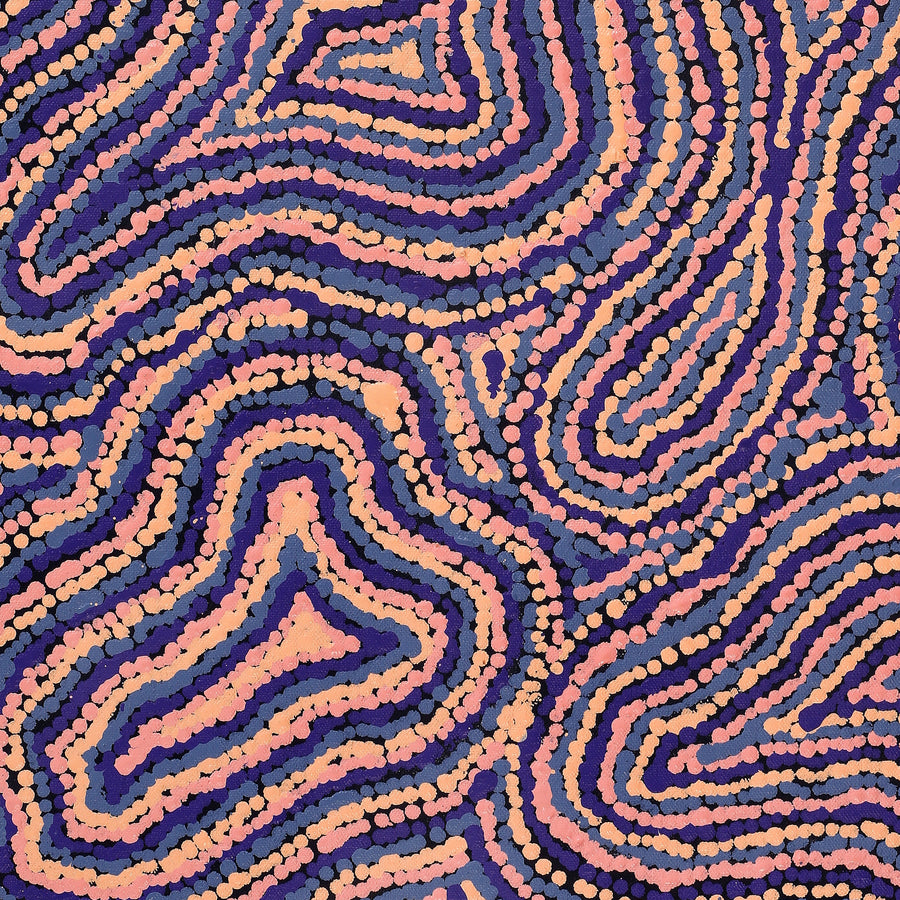 Aboriginal Artwork by Virginia Napaljarri Simms, Mina Mina Jukurrpa (Mina Mina Dreaming), 61x46cm
