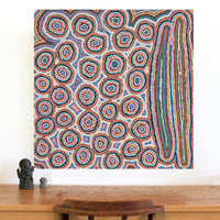 Aboriginal Artwork by Sarah Napaljarri Simms, Mina Mina Jukurrpa (Mina Mina Dreaming) - Ngalyipi, 91x91cm