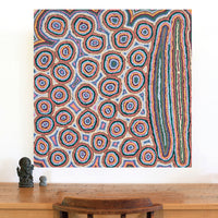 Aboriginal Art by Sarah Napaljarri Simms, Mina Mina Jukurrpa (Mina Mina Dreaming) - Ngalyipi, 91x91cm - ART ARK®