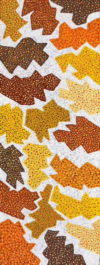 Aboriginal Artwork by Sarah-Jane Nampijinpa Singleton, Yankirri Jukurrpa (Emu Dreaming) - Ngarlikirlangu, 122x46cm