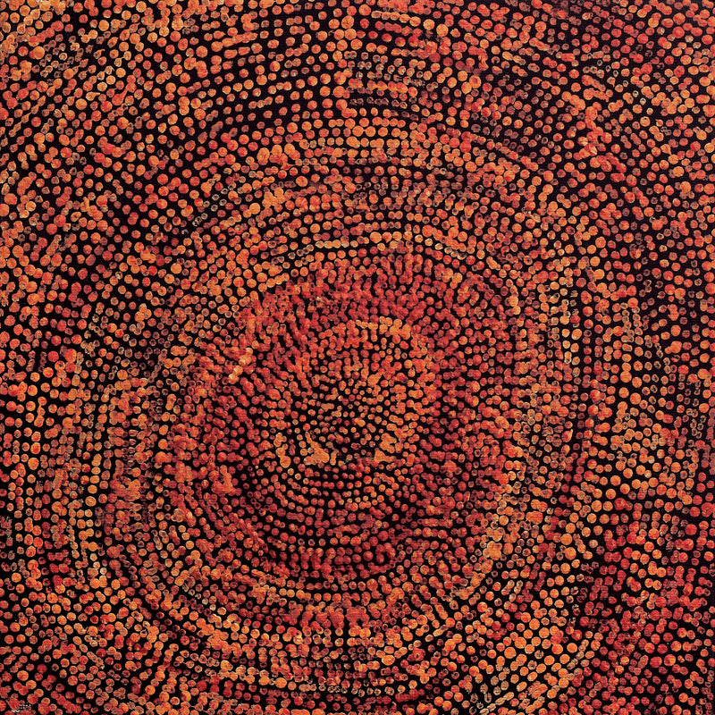 Aboriginal Artwork by Sarah Napurrurla Leo, Ngapa Jukurrpa (Water Dreaming), 30x30cm