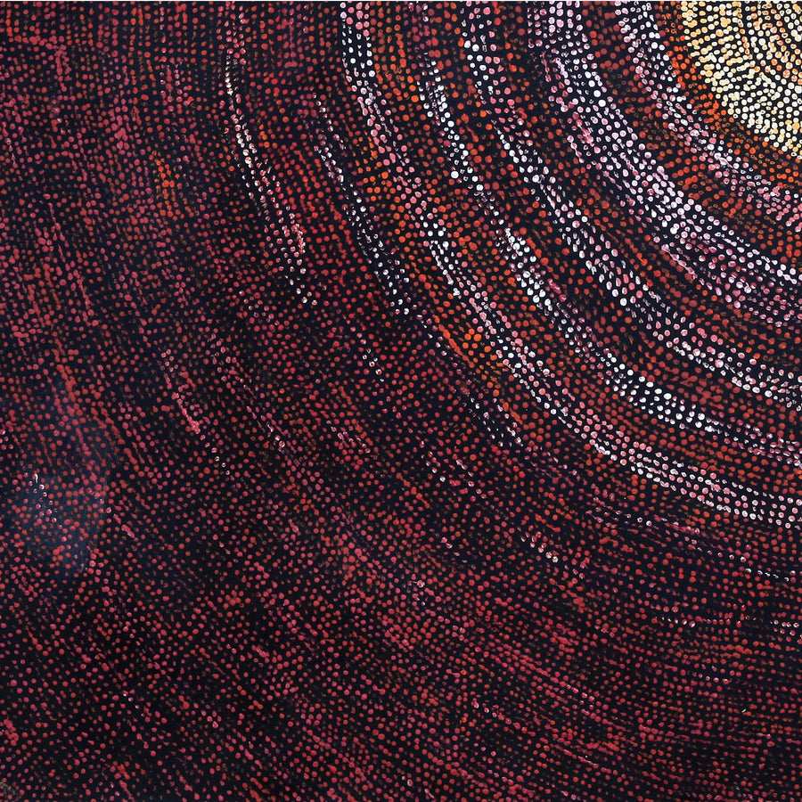 Aboriginal Artwork by Sarah Napurrurla Leo, Ngapa Jukurrpa (Water Dreaming), 107x107cm