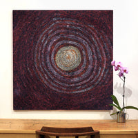 Aboriginal Artwork by Sarah Napurrurla Leo, Ngapa Jukurrpa (Water Dreaming), 107x107cm