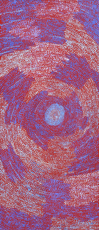 Aboriginal Artwork by Sarah Napurrurla Leo, Ngapa Jukurrpa (Water Dreaming), 107x46xcm