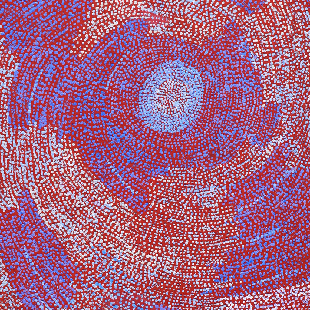 Aboriginal Artwork by Sarah Napurrurla Leo, Ngapa Jukurrpa (Water Dreaming), 107x46xcm