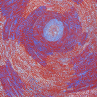 Aboriginal Artwork by Sarah Napurrurla Leo, Ngapa Jukurrpa (Water Dreaming), 107x46xcm
