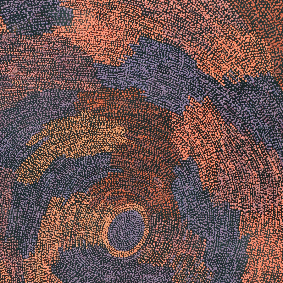 Aboriginal Artwork by Sarah Napurrurla Leo, Ngapa Jukurrpa (Water Dreaming), 107x76cm